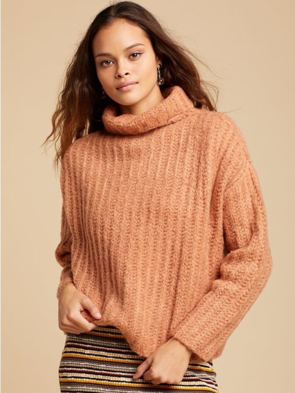 Free People Fluffy Fox Sweater in Papaya